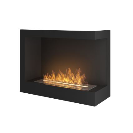 InFire - Hoek BIO-open haard 45x60 cm 3kW zwart