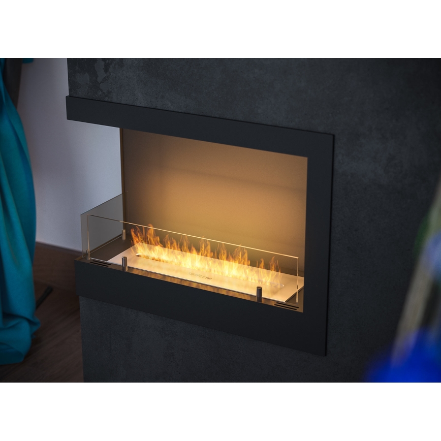 InFire - Hoek BIO-open haard 45x60 cm 3kW zwart