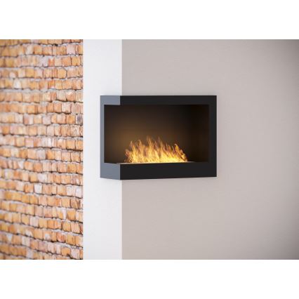 InFire - Hoek BIO-open haard 45x60 cm 3kW zwart