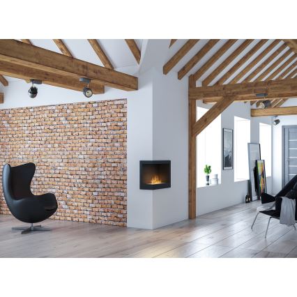 InFire - Hoek BIO-open haard 45x60 cm 3kW zwart