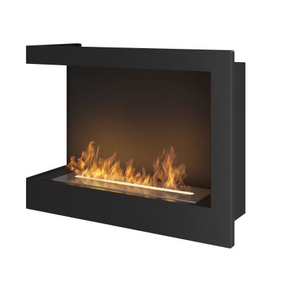 InFire - Hoek BIO-open haard 45x60 cm 3kW zwart