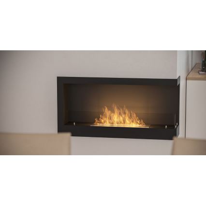 InFire - Hoek BIO-open haard 45x90 cm 3kW zwart