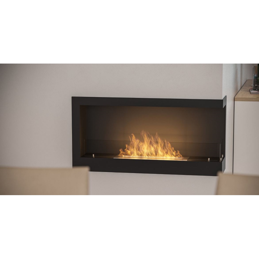 InFire - Hoek BIO-open haard 45x90 cm 3kW zwart