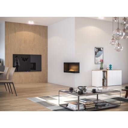 InFire - Hoek BIO-open haard 45x90 cm 3kW zwart