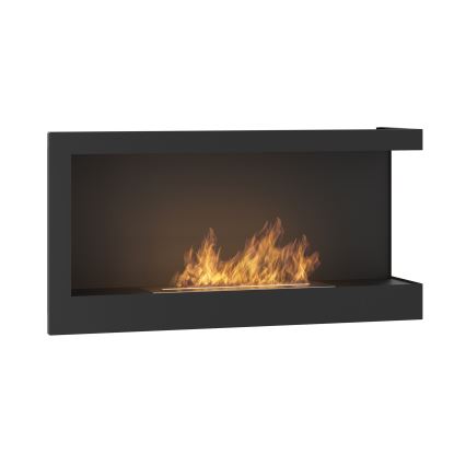 InFire - Hoek BIO-open haard 45x90 cm 3kW zwart