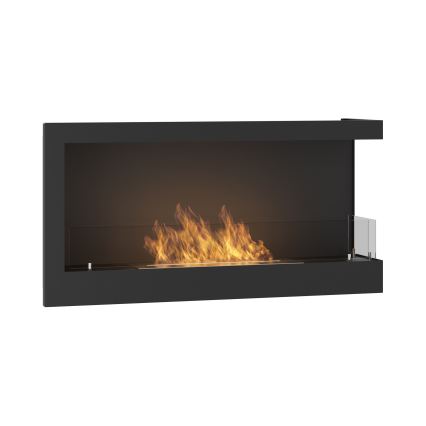 InFire - Hoek BIO-open haard 45x90 cm 3kW zwart