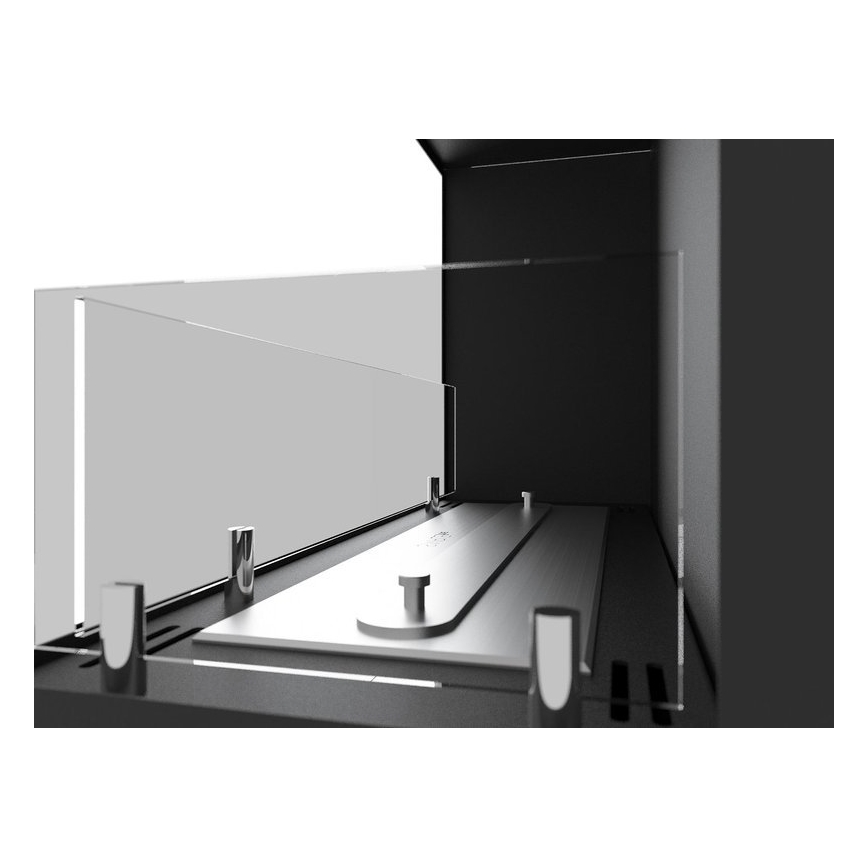 InFire - Hoek BIO-open haard 45x90 cm 3kW zwart