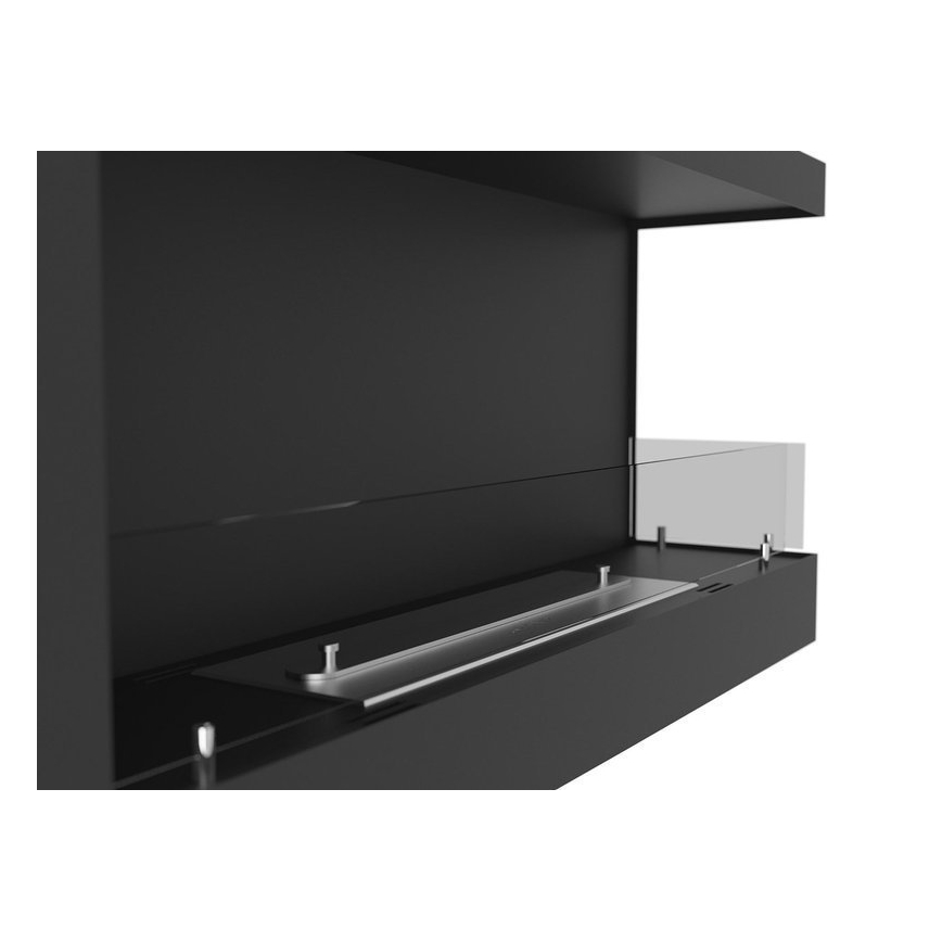 InFire - Hoek BIO-open haard 45x90 cm 3kW zwart