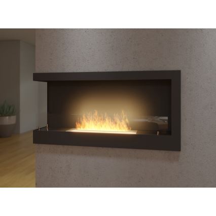 InFire - Hoek BIO-open haard 45x90 cm 3kW zwart