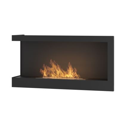 InFire - Hoek BIO-open haard 45x90 cm 3kW zwart