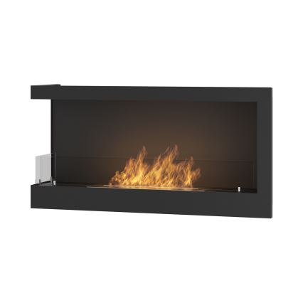 InFire - Hoek BIO-open haard 45x90 cm 3kW zwart