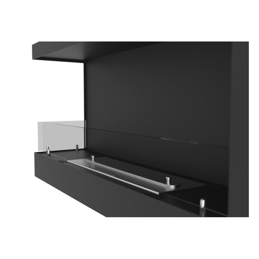 InFire - Hoek BIO-open haard 45x90 cm 3kW zwart