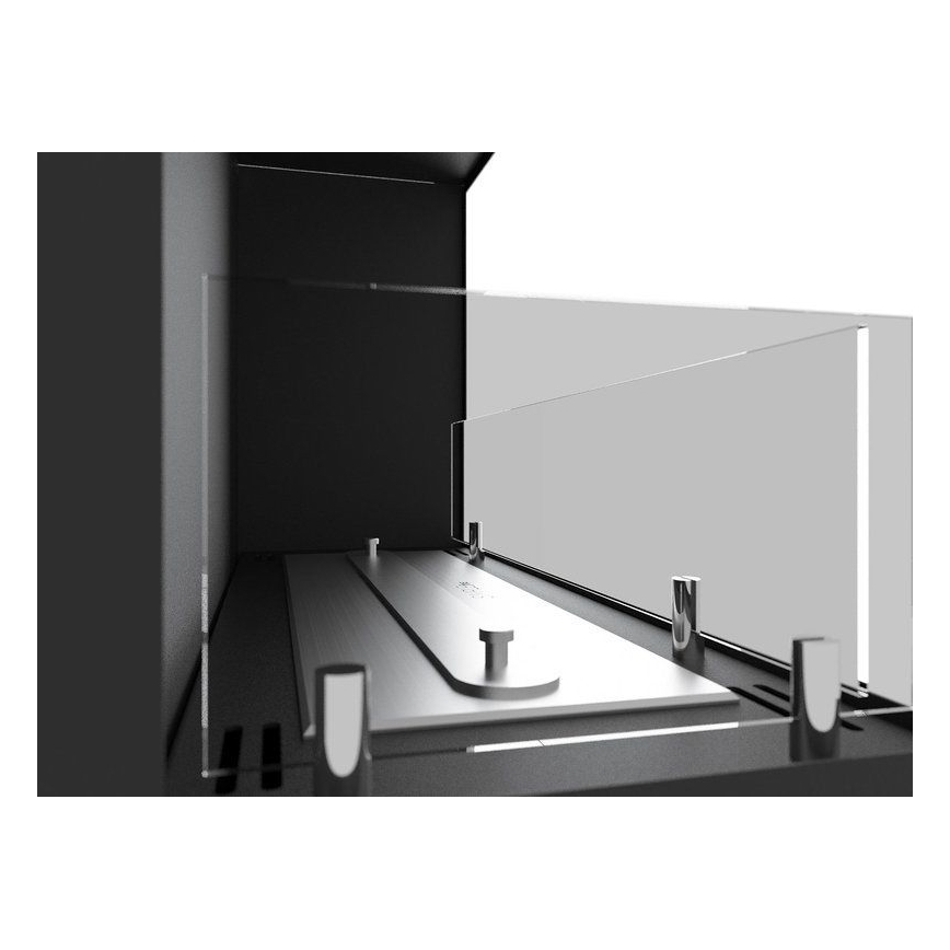 InFire - Hoek BIO-open haard 45x90 cm 3kW zwart