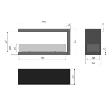 InFire - Hoekhaard BIO 100x50 cm 3kW bifaciaal