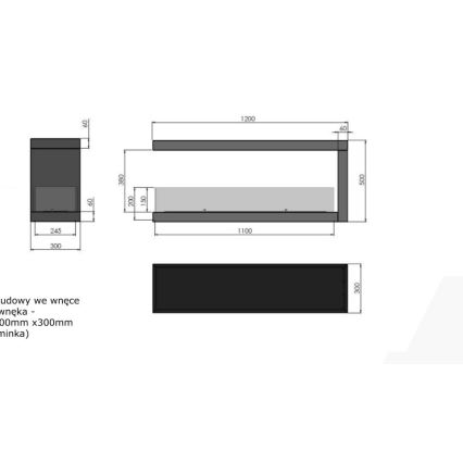 InFire - Hoekhaard BIO 120x50 cm 3kW bifacial