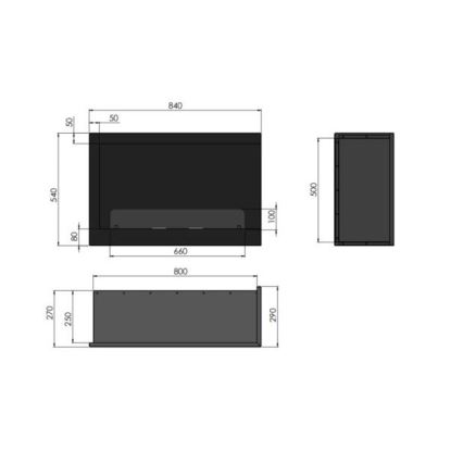 InFire - Hoekhaard BIO 84x54 cm 3kW zwart