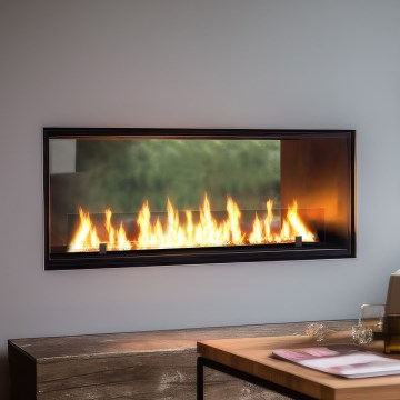 InFire - Inbouw BIO-open haard 48,5x123,5 cm 6kW zwart