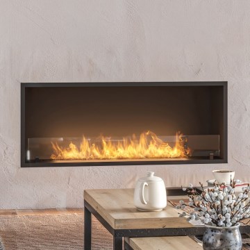 InFire - Inbouw BIO-open haard 49,4x124,4 cm 6kW zwart