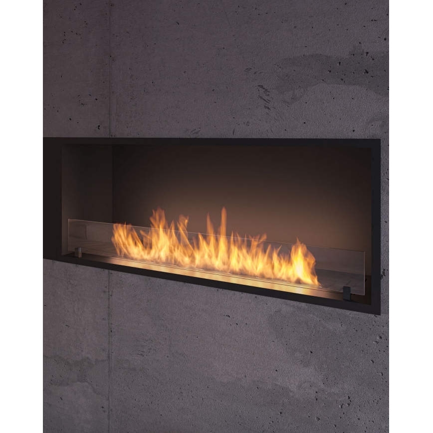 InFire - Inbouw BIO-open haard 49,4x124,4 cm 6kW zwart