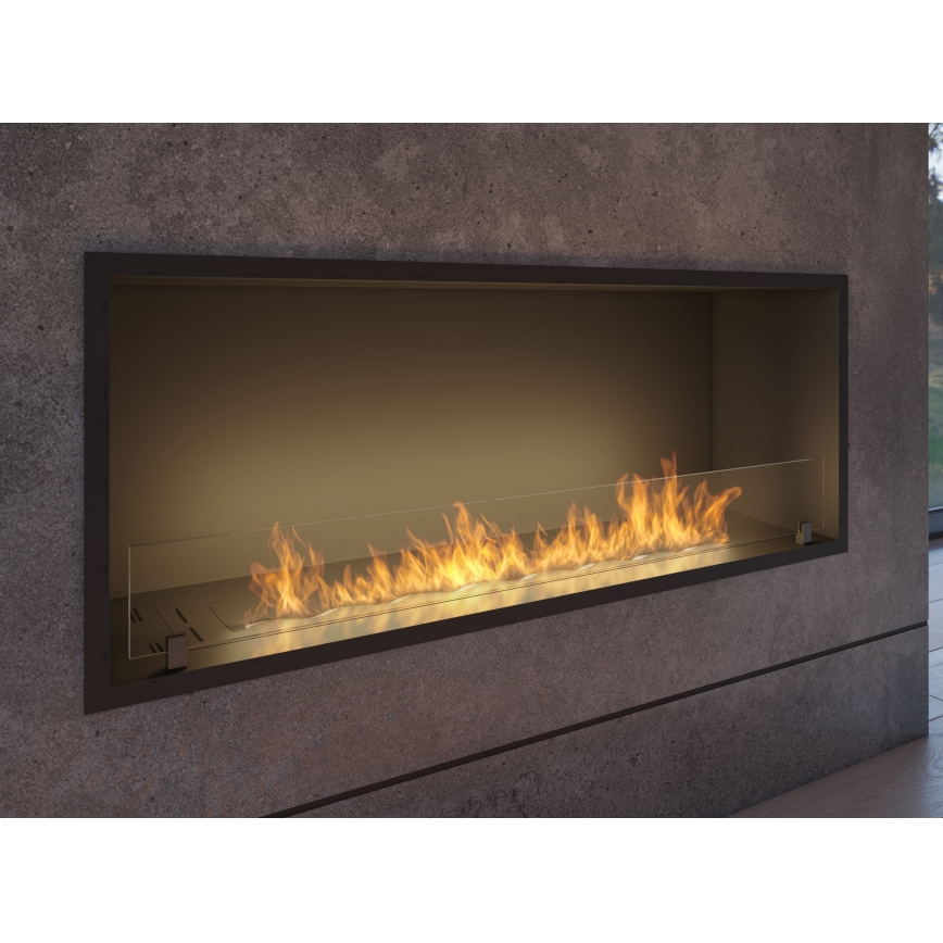 InFire - Inbouw BIO-open haard 49,4x124,4 cm 6kW zwart
