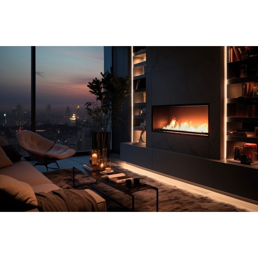 InFire - Inbouw BIO-open haard 49,4x124,4 cm 6kW zwart