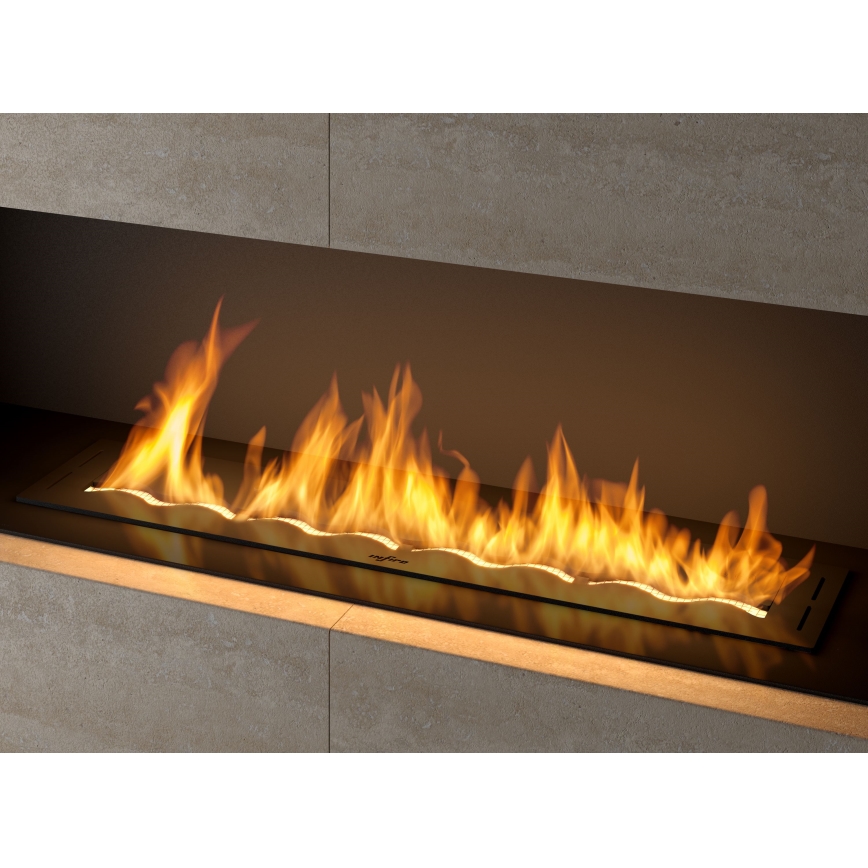 InFire - Inbouw BIO-open haard 7,5x100 cm 6kW zwart