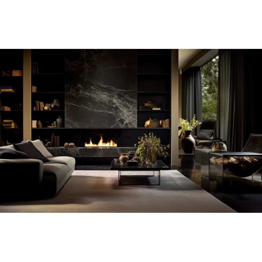 InFire - Inbouw BIO-open haard 7,5x100 cm 6kW zwart