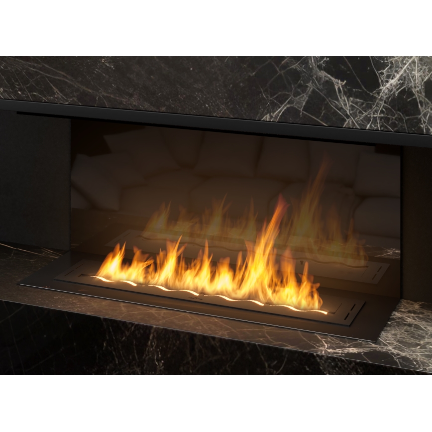 InFire - Inbouw BIO-open haard 7,5x100 cm 6kW zwart