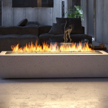 InFire - Inbouw BIO-open haard 7,5x120 cm 7kW zwart