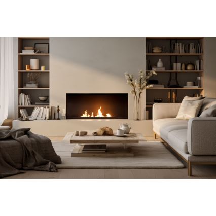 InFire - Inbouw BIO-open haard 7,5x60 cm 3,5kW zwart