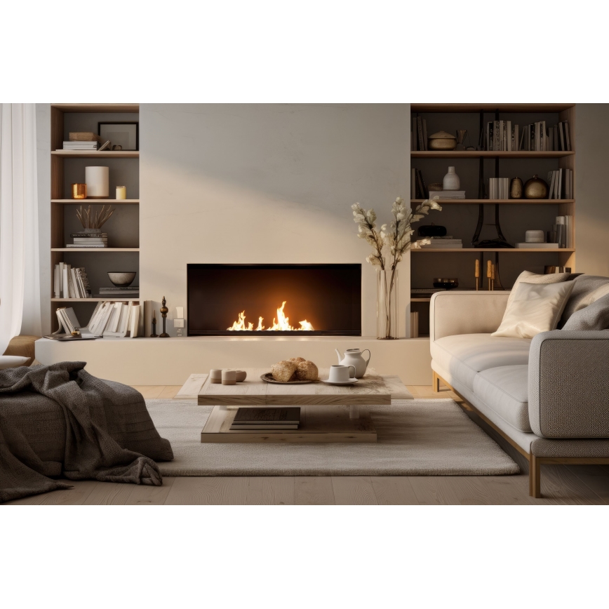 InFire - Inbouw BIO-open haard 7,5x60 cm 3,5kW zwart
