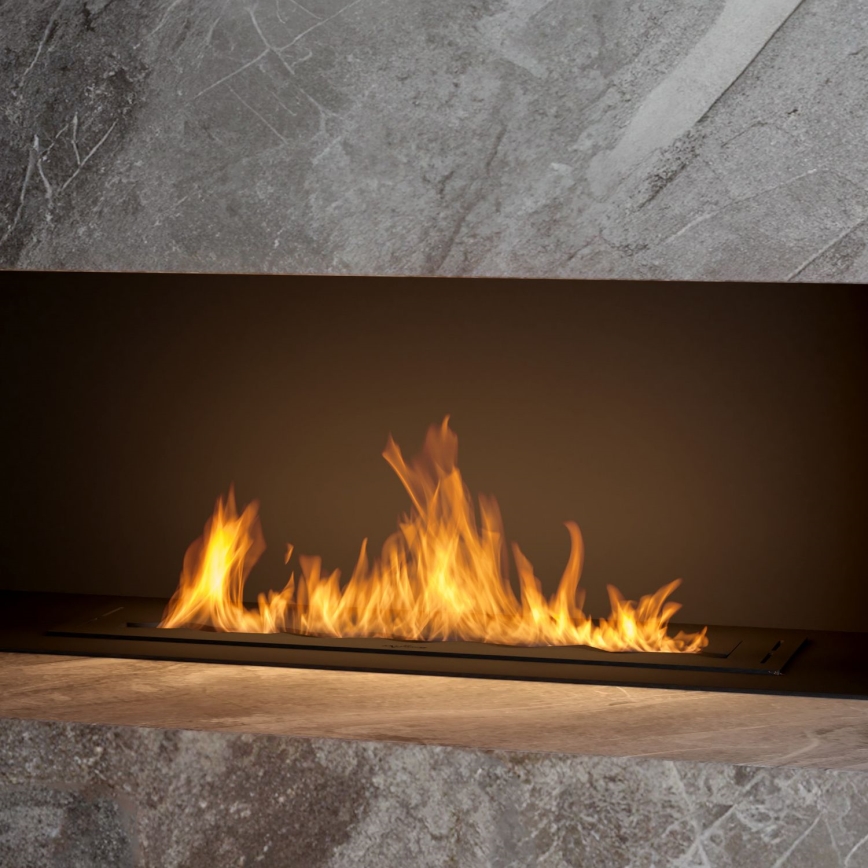 InFire - Inbouw BIO-open haard 7,5x80 cm 6kW zwart