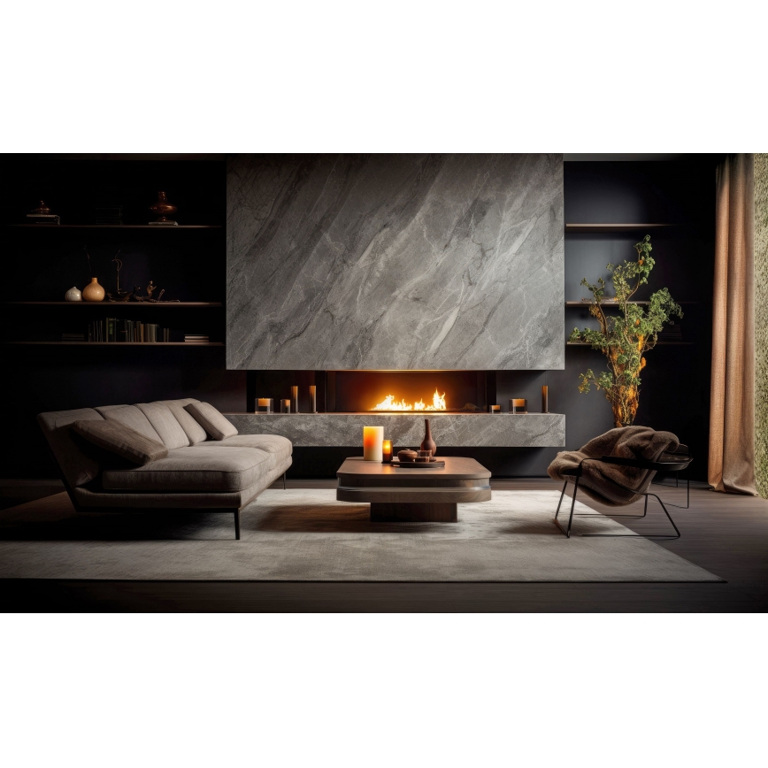 InFire - Inbouw BIO-open haard 7,5x80 cm 6kW zwart