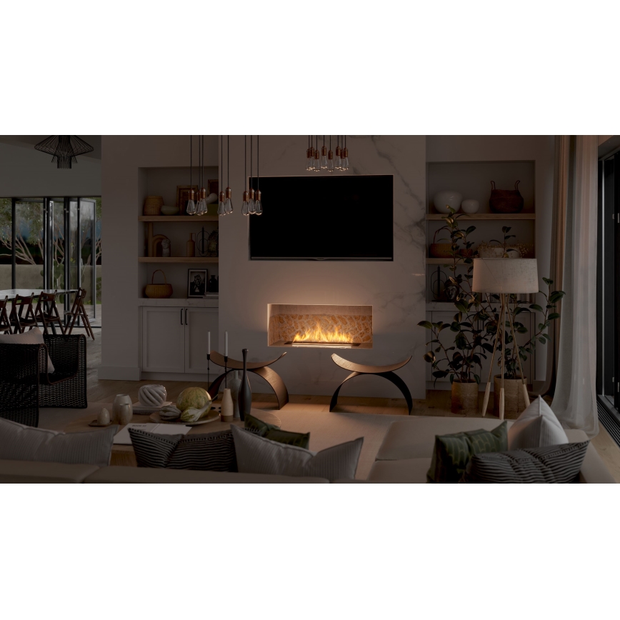 InFire - Inbouw BIO-open haard 7,5x80 cm 6kW zwart