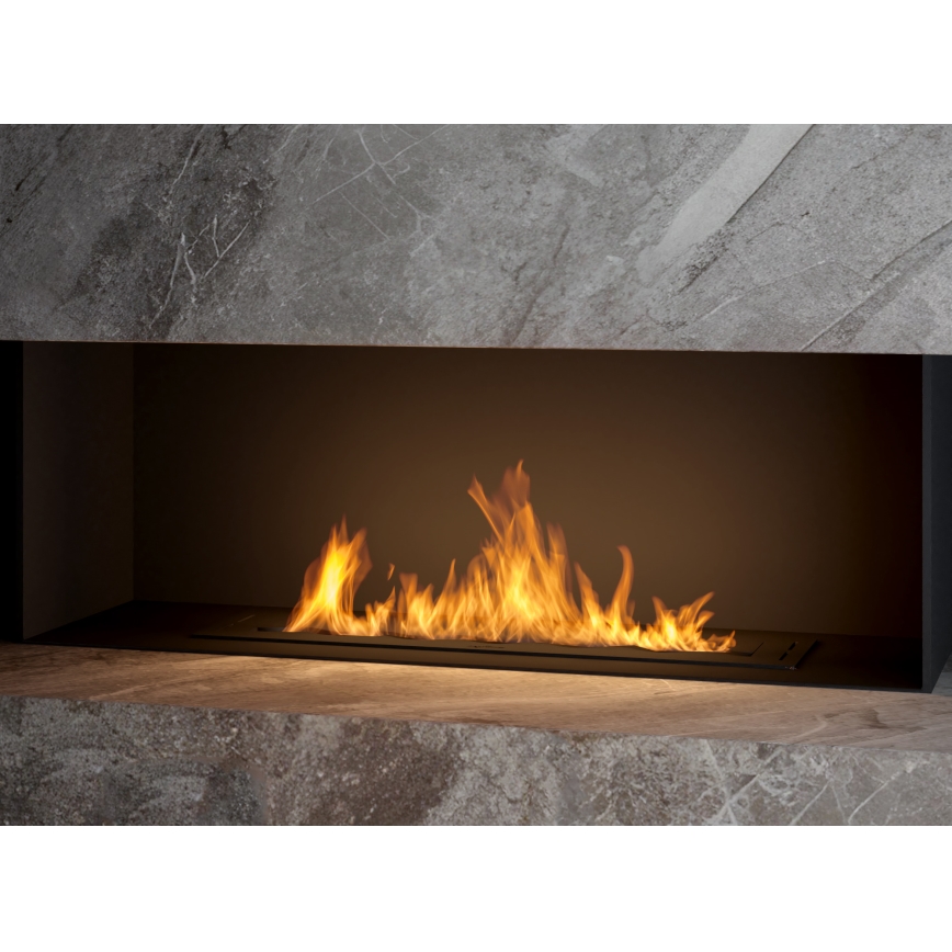 InFire - Inbouw BIO-open haard 7,5x80 cm 6kW zwart
