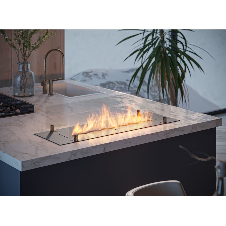 InFire - Inbouw BIO-open haard 8,5x100 cm 6kW zwart
