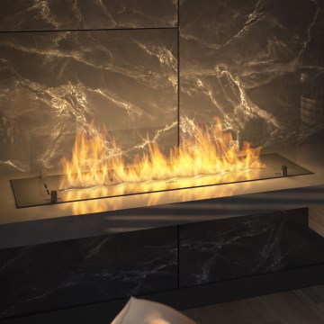 InFire - Inbouw BIO-open haard 8,5x120 cm 6kW zwart