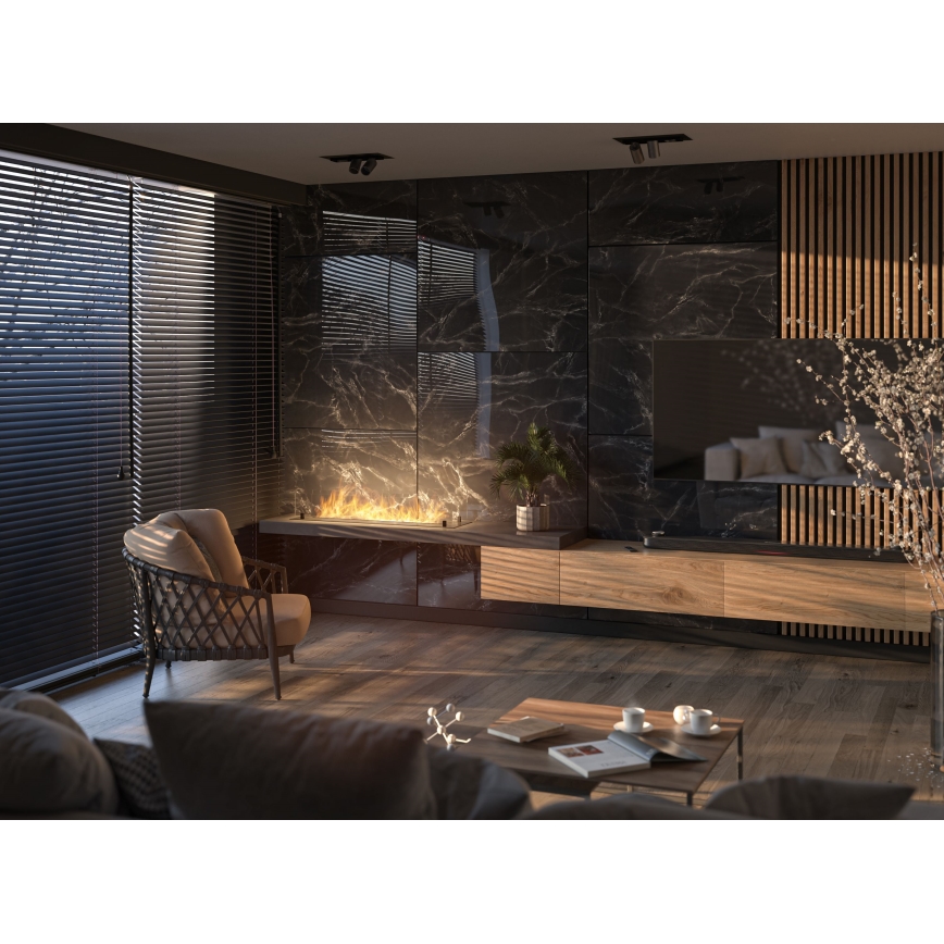 InFire - Inbouw BIO-open haard 8,5x120 cm 6kW zwart