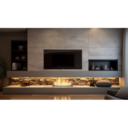 InFire - Inbouw BIO-open haard 8,5x60 cm 3,5kW zwart
