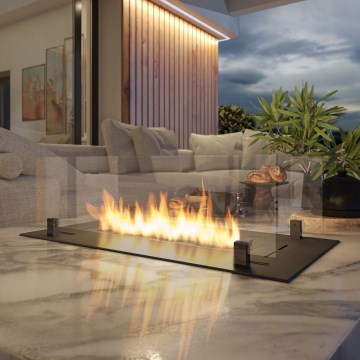 InFire - Inbouw BIO-open haard 8,5x80 cm 3,5kW zwart