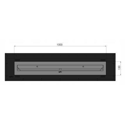 InFire - Inbouwhaard BIO 120x50 cm 5kW zwart