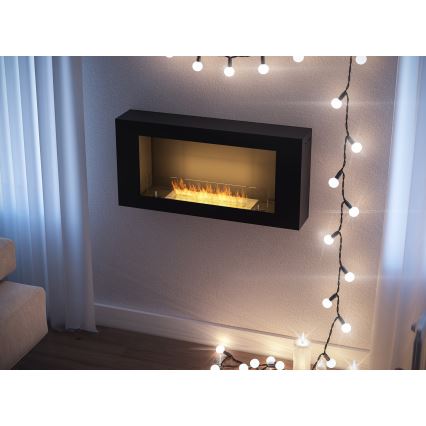 InFire - Muur BIO-open haard 44x91 cm 3kW zwart