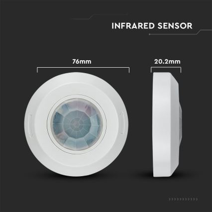 Infrarood bewegingssensor 360° 200W/230V wit
