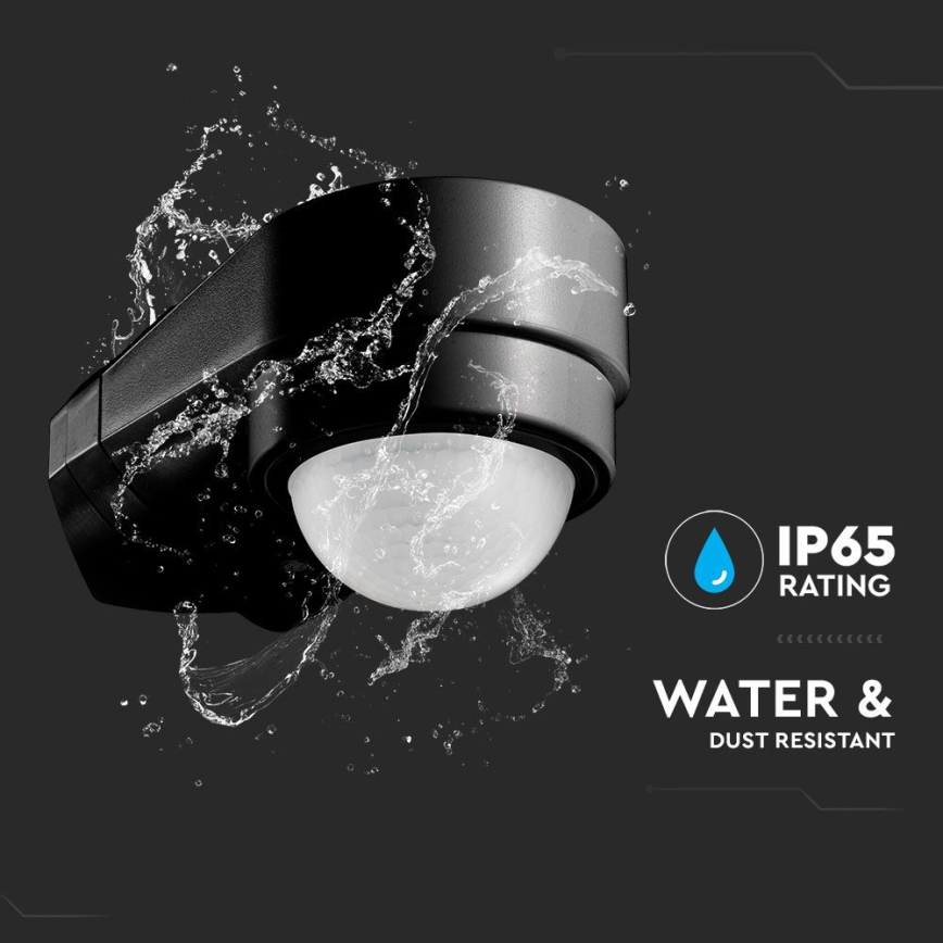 Infrarood bewegingssensor voor buiten 240° 600W/230V IP65 zwart