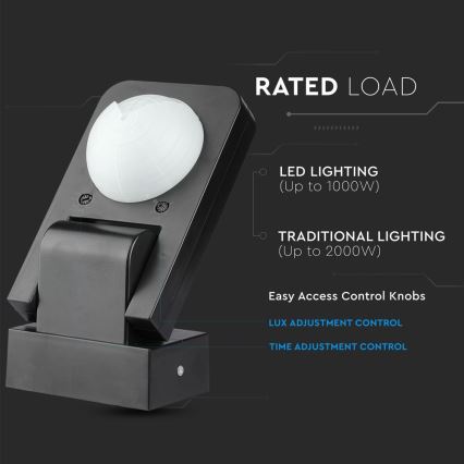 Infrarood bewegingssensor voor buiten 360° 1000W/230V IP65 zwart