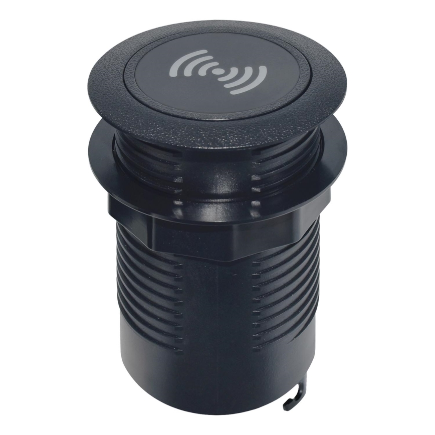 Ingebouwde draadloze oplader + USB A+C zwart
