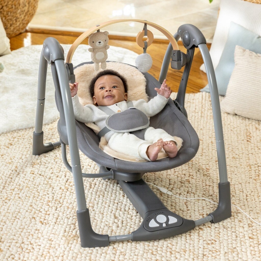 Ingenuity - Baby vibrerende schommel met melodie EVERY SEASON 3xC grijs