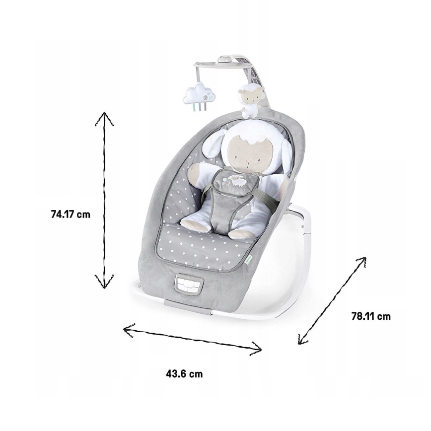 Ingenuity - Babywip met melodie CUDDLE LAMB 3xLR14