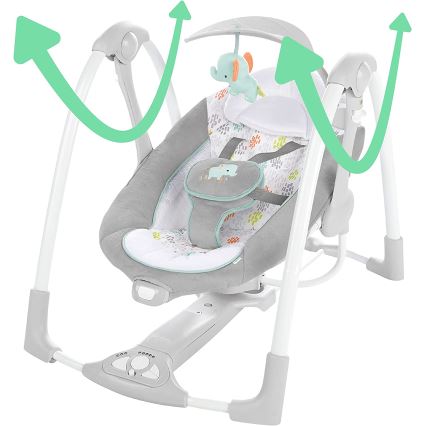 Ingenuity - Balançoire vibrante avec mélodie 2en1 WIMBERLY 4xD + 1xC