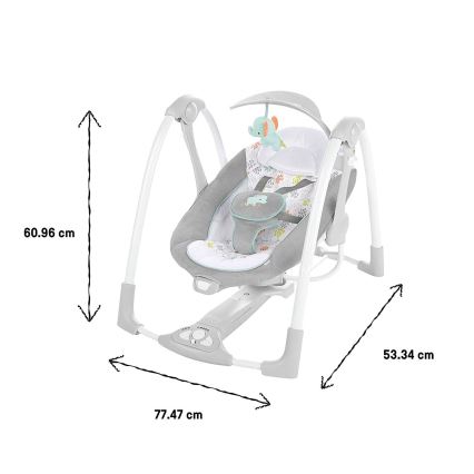 Ingenuity - Balançoire vibrante avec mélodie 2en1 WIMBERLY 4xD + 1xC